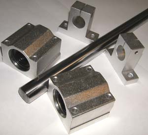 Linear Motion System Chrome Plated 4.58 feet with Two slide unit with one pre-installed Bearing Two Aluminium Shaft Support
